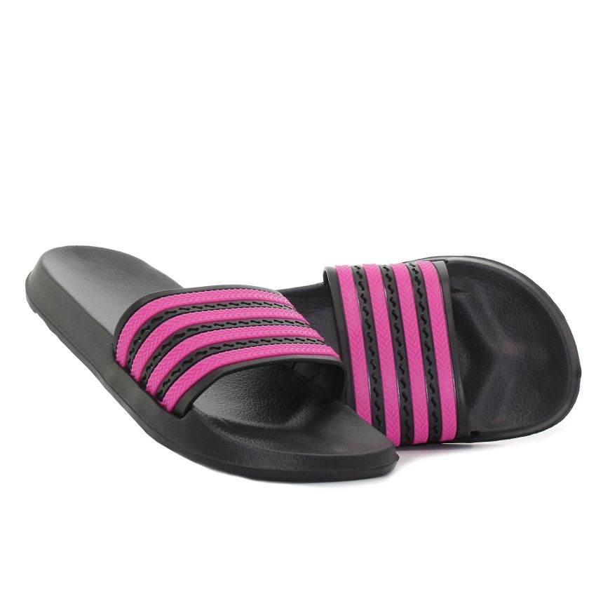 Borgo Stripes fekete-pink női papucs