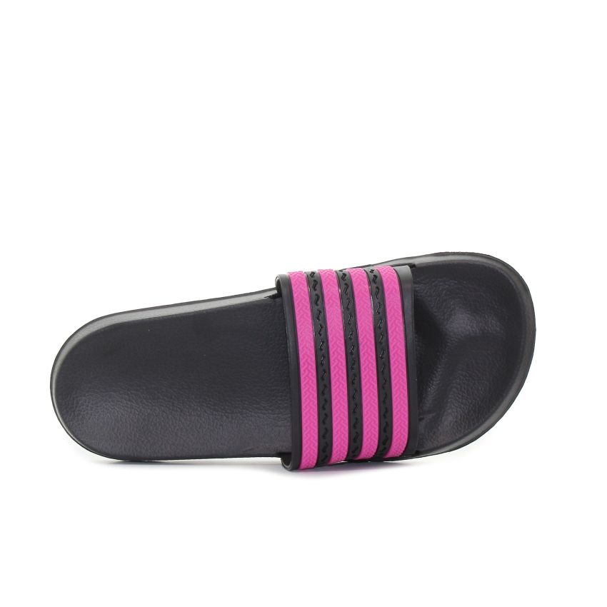 Borgo Stripes fekete-pink női papucs