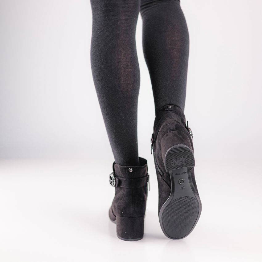 Tamaris fekete női bokacsizma