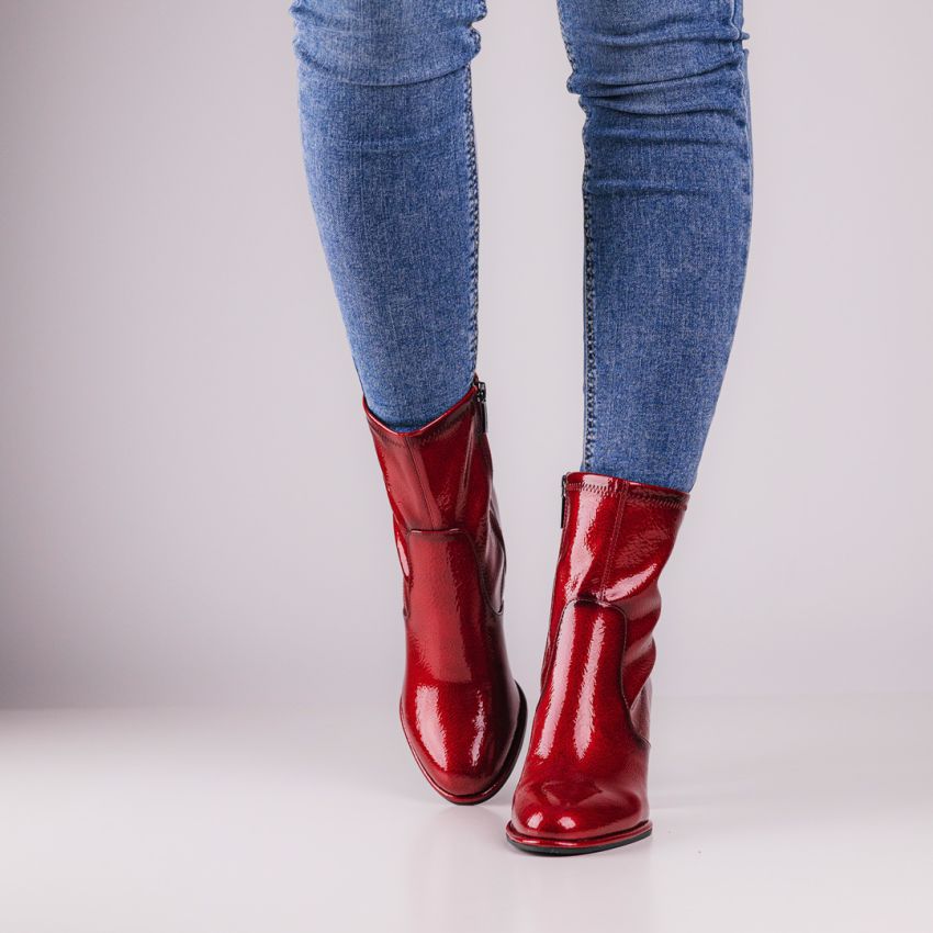 Tamaris bordó női bokacsizma