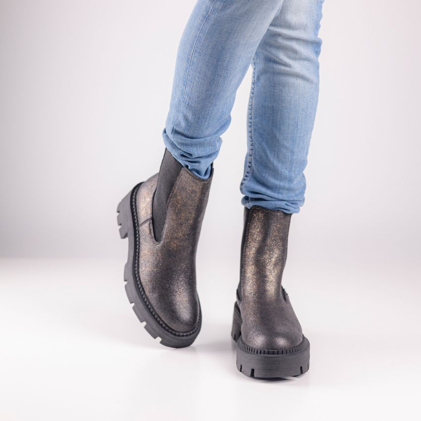 Tamaris csillogó női bokacsizma