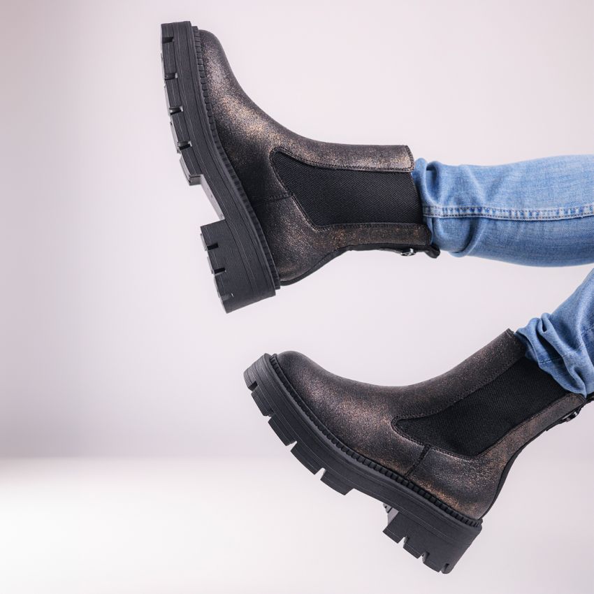 Tamaris csillogó női bokacsizma