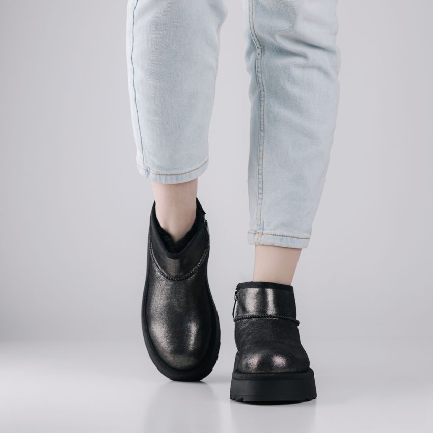 Tamaris fekete női bokacsizma