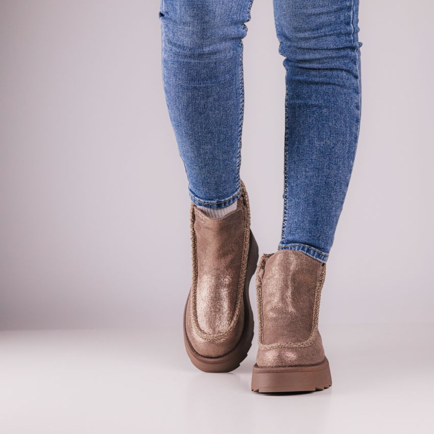 Tamaris bronz női bokacsizma