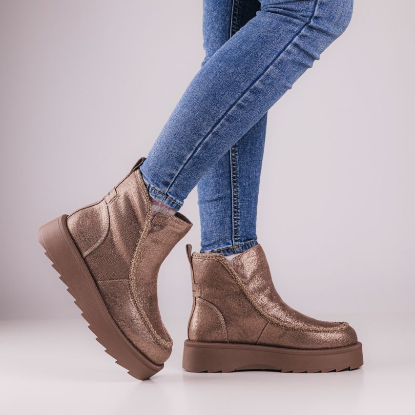 Tamaris bronz női bokacsizma