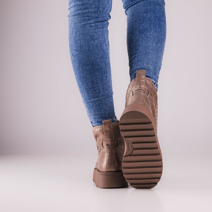 Tamaris bronz női bokacsizma