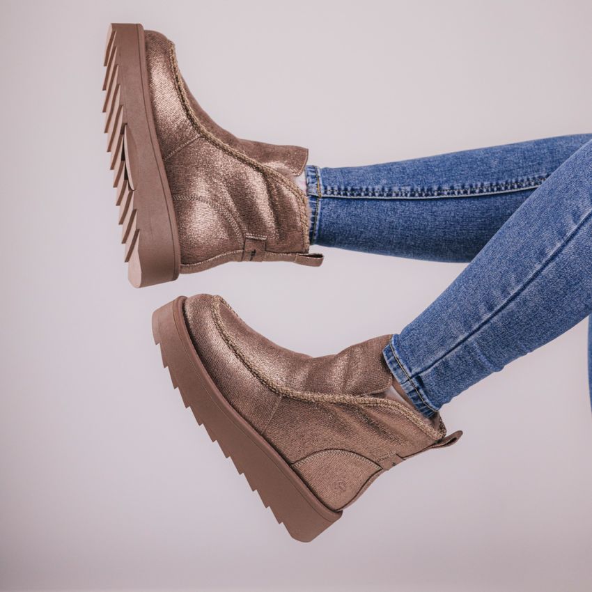 Tamaris bronz női bokacsizma