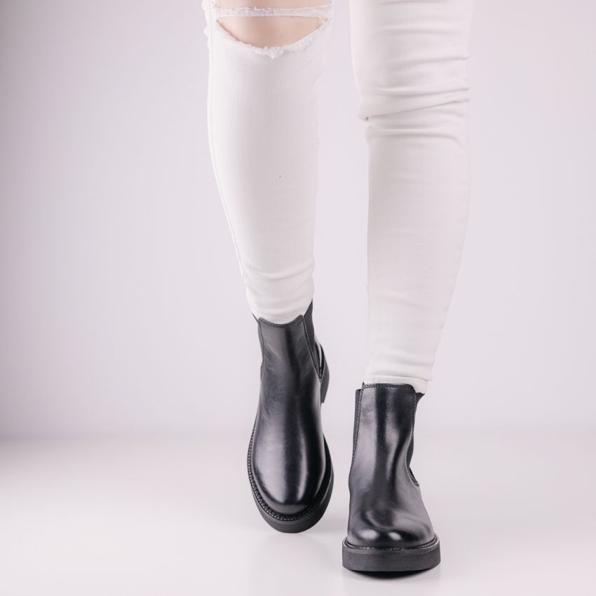 Tommy Hilfiger TJW Chelsea Flatform fekete női bokacsizma