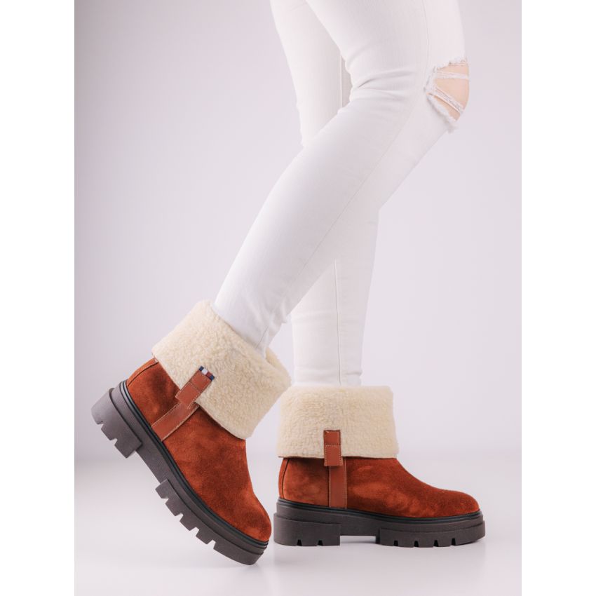 Tommy Hilfiger Faux Fur Suede barna női csizma