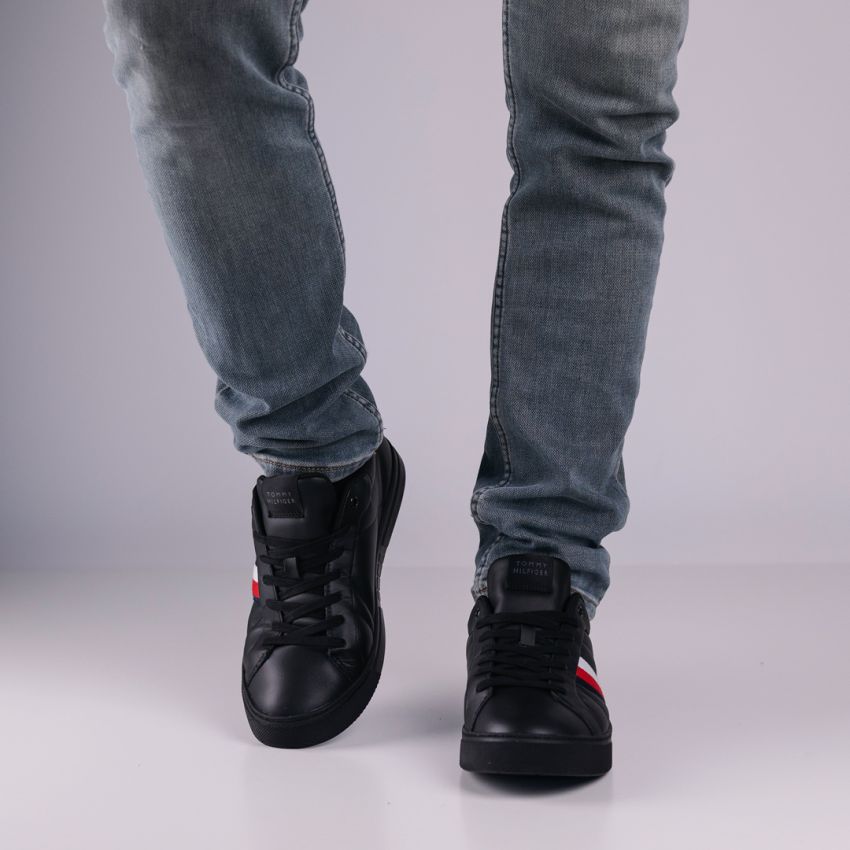 Tommy Hilfiger Icon Court fekete férfi cipő