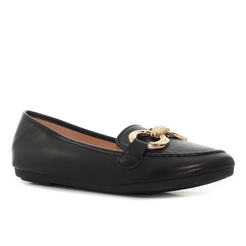 Seastar Lale fekete női bebújós cipő