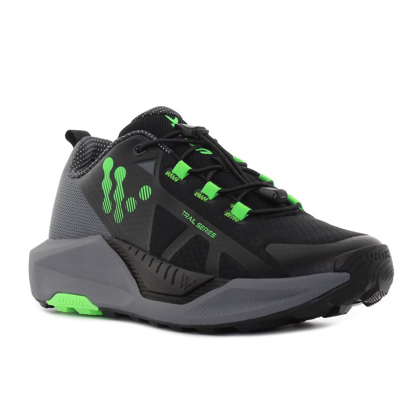 Wink - Zenith Pulse fekete-zöld férfi terepfutó cipő