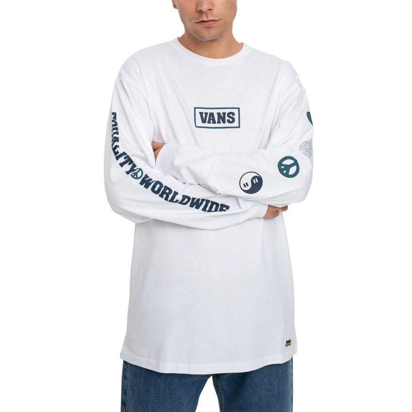 Vans Take a Stand fehér férfi pulóver