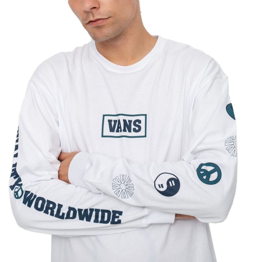 Vans Take a Stand fehér férfi pulóver