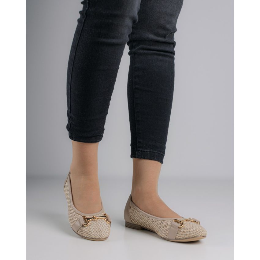 Tamaris bézs női bebújós cipő