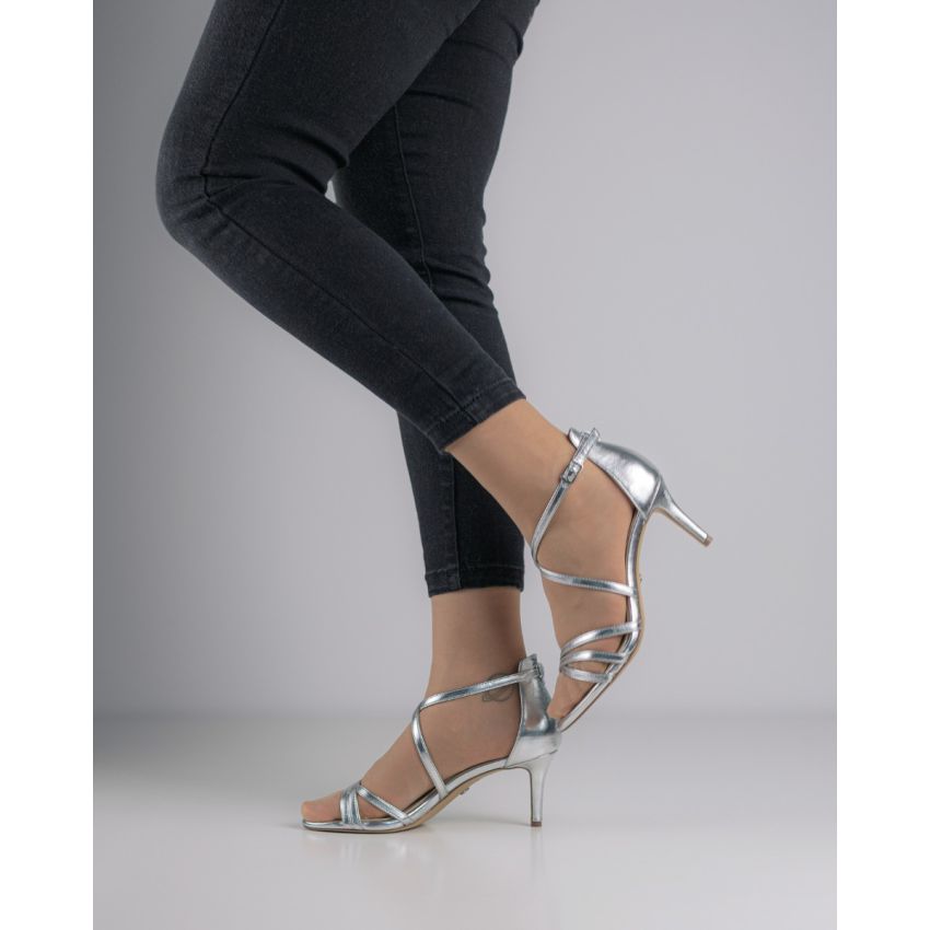 Tamaris ezüst női magassarkú