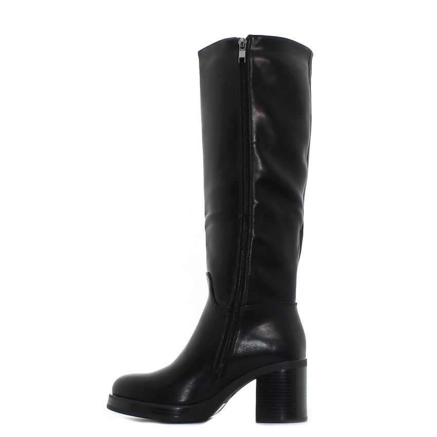 Yolera - Michell fekete női magasszárú csizma