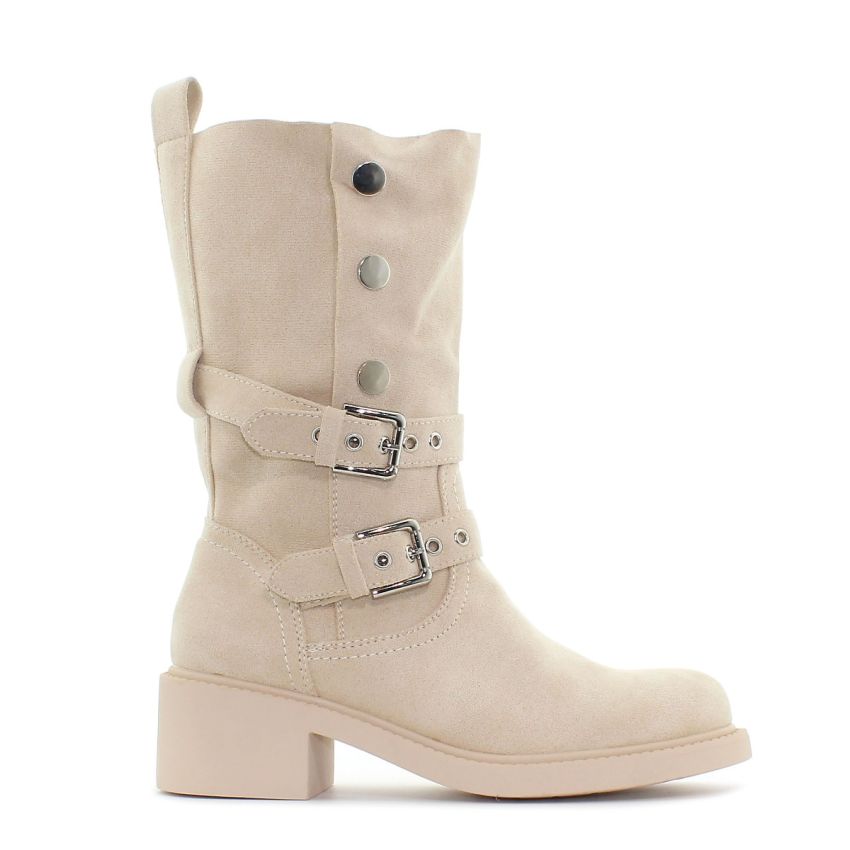 Monogrant - Qvenn bézs női magasszárú csizma