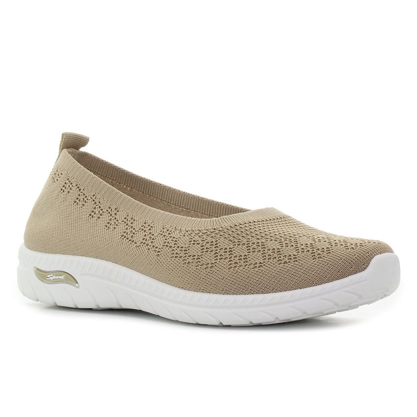 Bosido Rebeka bézs női bebújós cipő