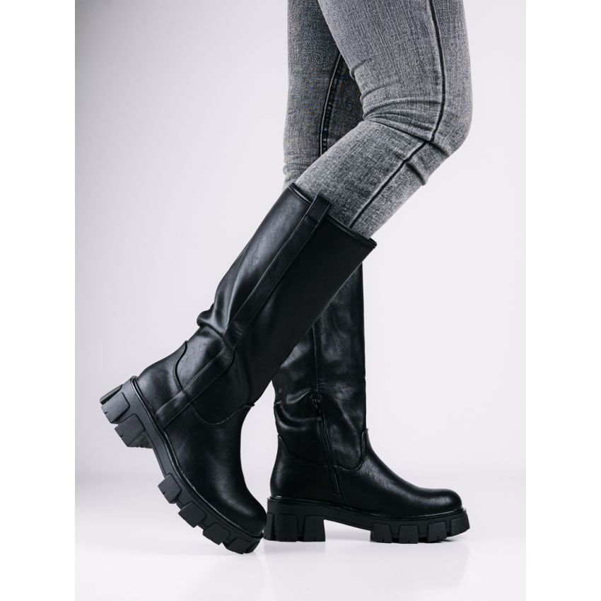 Monogrant - Corinna fekete női magasszárú csizma