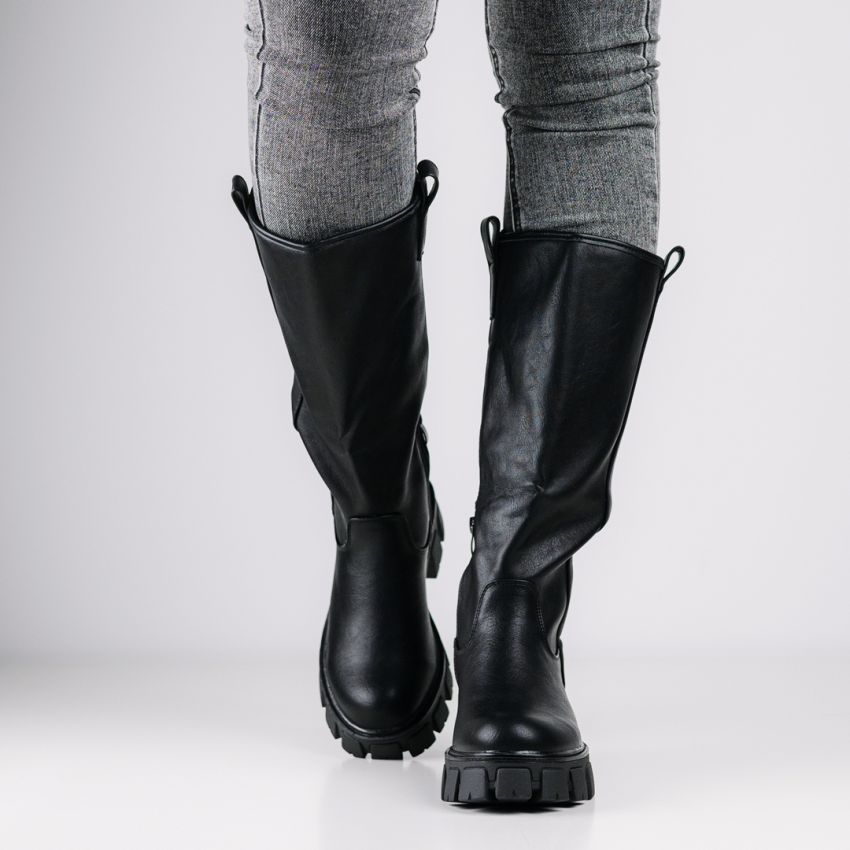 Monogrant - Corinna fekete női magasszárú csizma