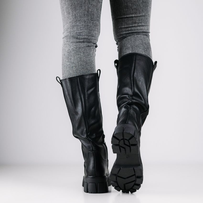 Monogrant - Corinna fekete női magasszárú csizma