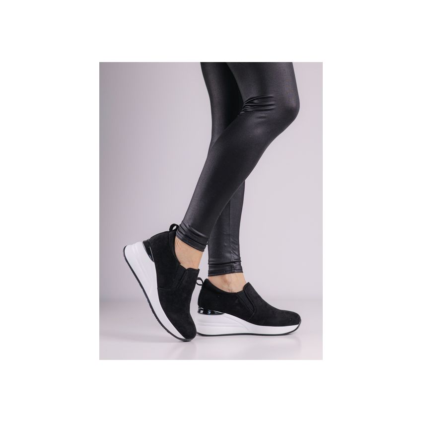 Yolera - Joen fekete női bebújós cipő