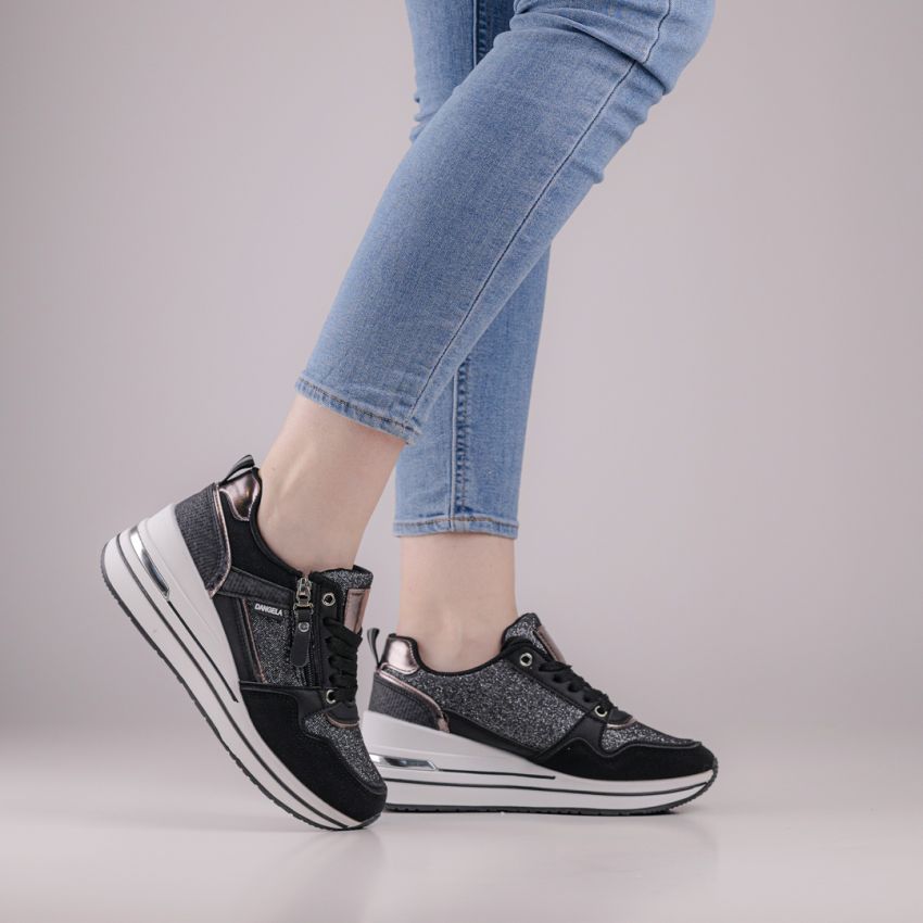 Yolera - Spark fekete női cipő