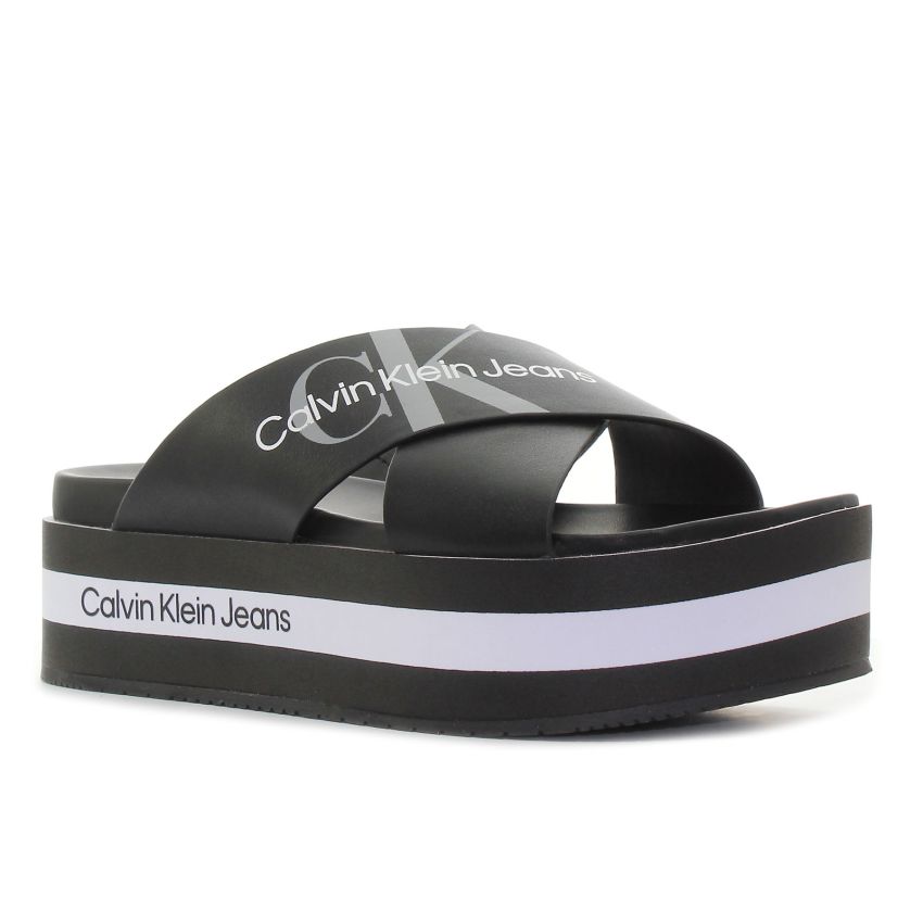 Calvin Klein Flatform Sandal platformos fekete női papucs