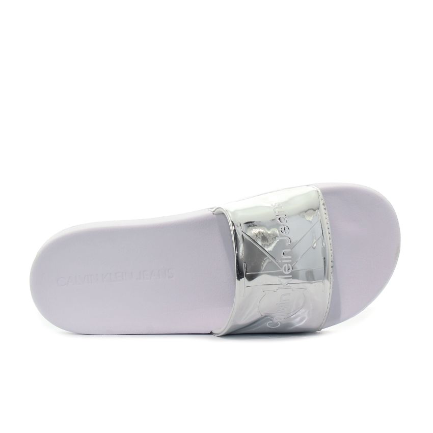 Calvin Klein Slide Silver Monogram ezüst női papucs