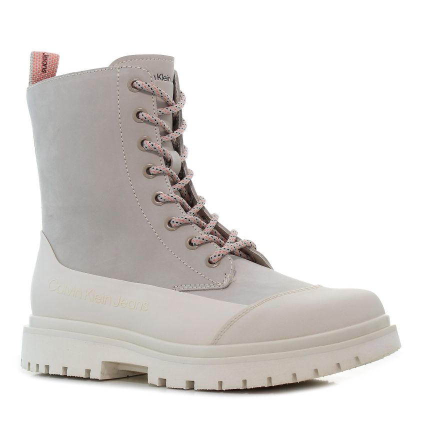 Calvin Klein Chunky Combat Laceup Boot bézs női bakancs
