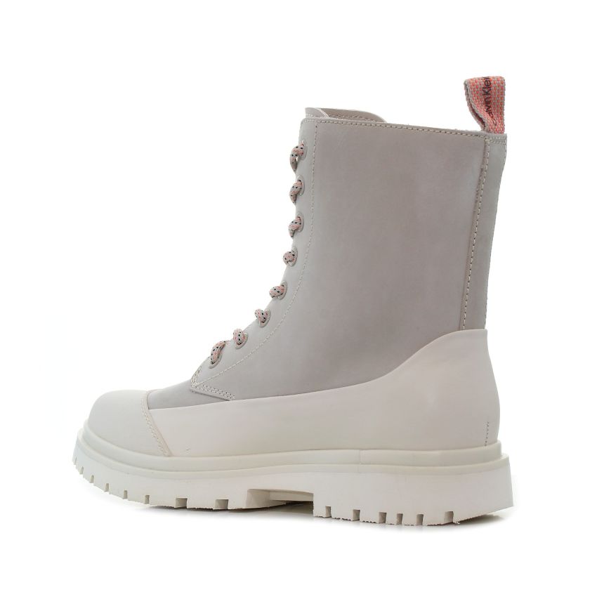 Calvin Klein Chunky Combat Laceup Boot bézs női bakancs