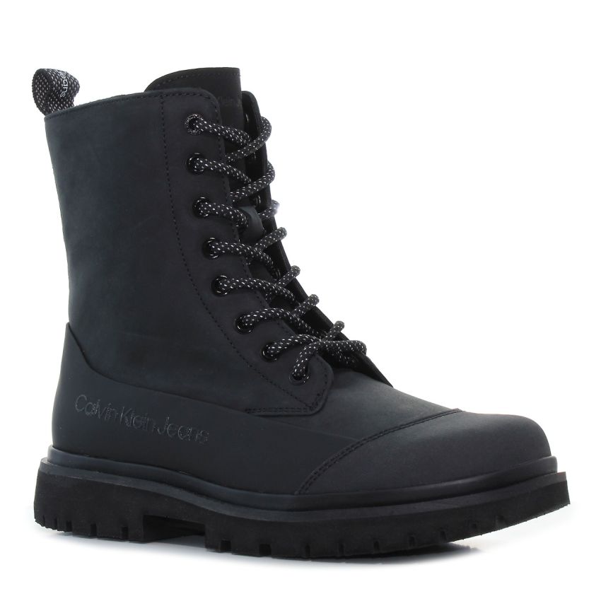 Calvin Klein Chunky Combat Laceup Boot fekete női bakancs