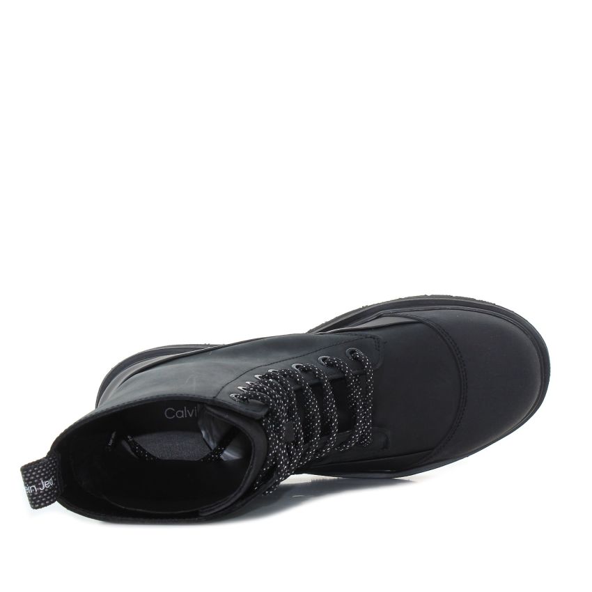 Calvin Klein Chunky Combat Laceup Boot fekete női bakancs