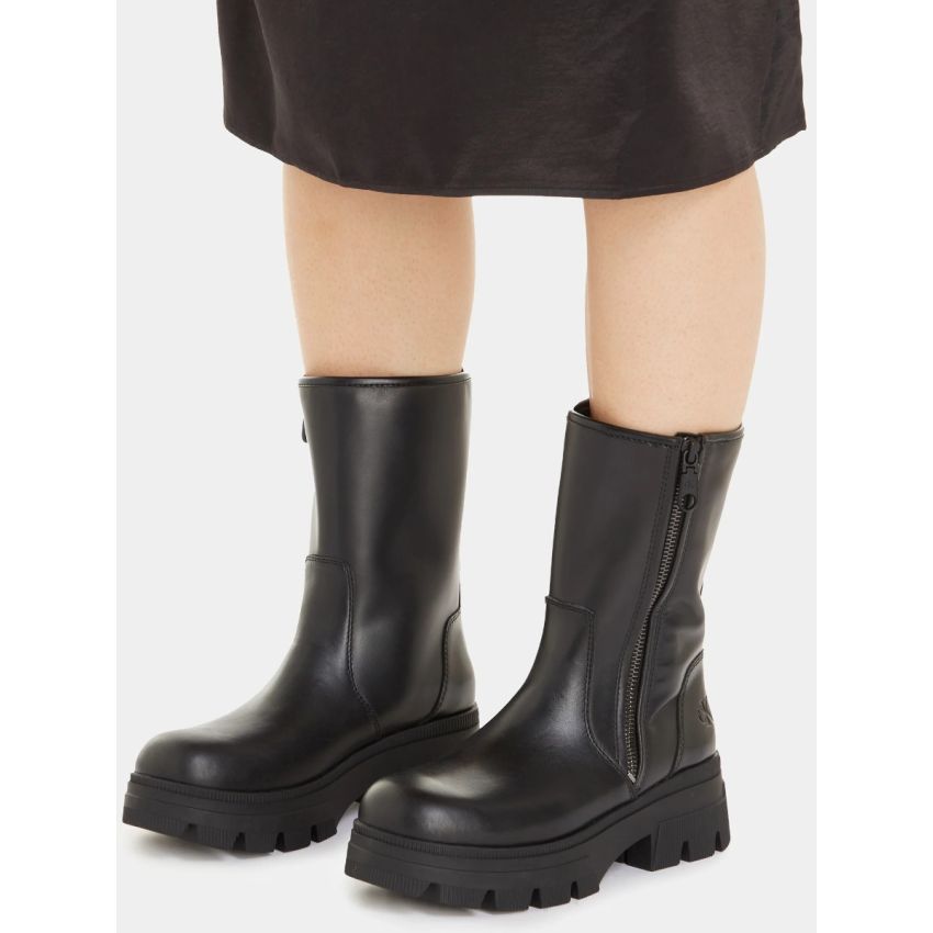 Calvin Klein Chunky Combat Zip fekete női bokacsizma