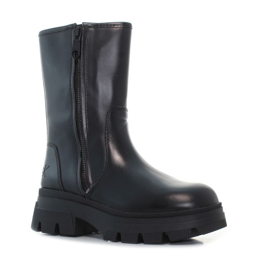 Calvin Klein Chunky Combat Zip fekete női bokacsizma