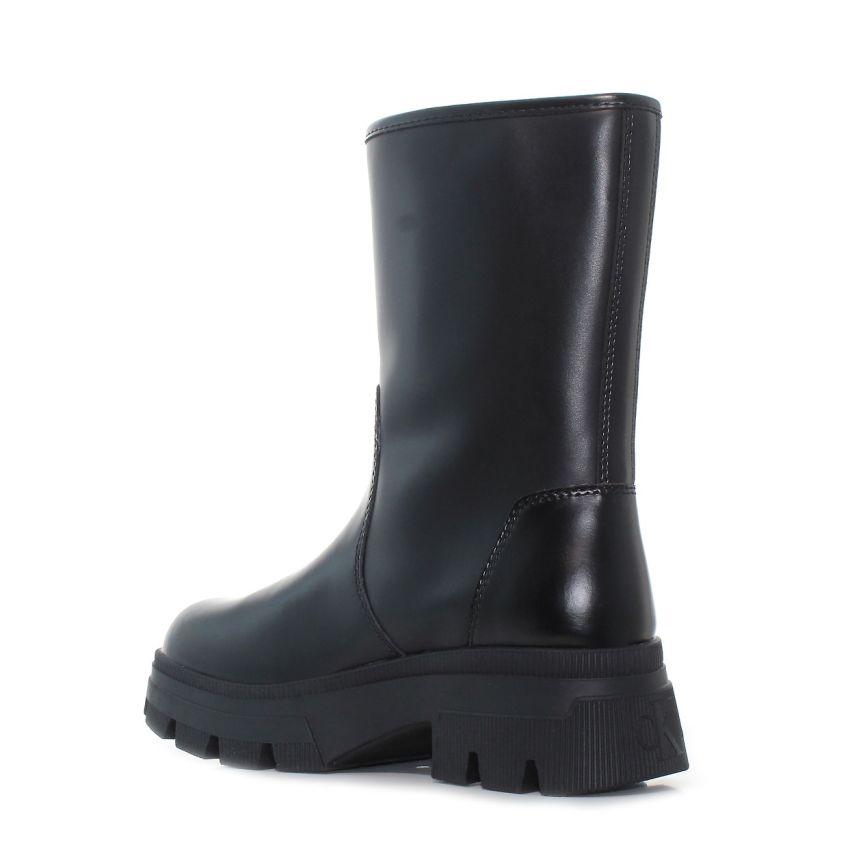 Calvin Klein Chunky Combat Zip fekete női bokacsizma