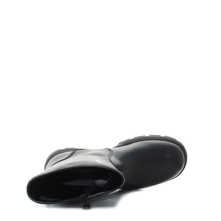 Calvin Klein Chunky Combat Zip fekete női bokacsizma