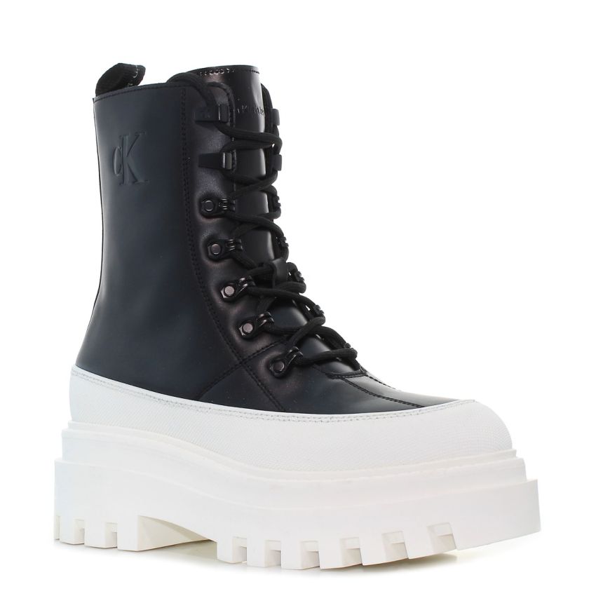 Calvin Klein Flatform Lace Up fekete női bakancs