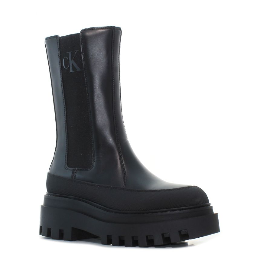 Calvin Klein Flatform Chelsea fekete női bokacsizma