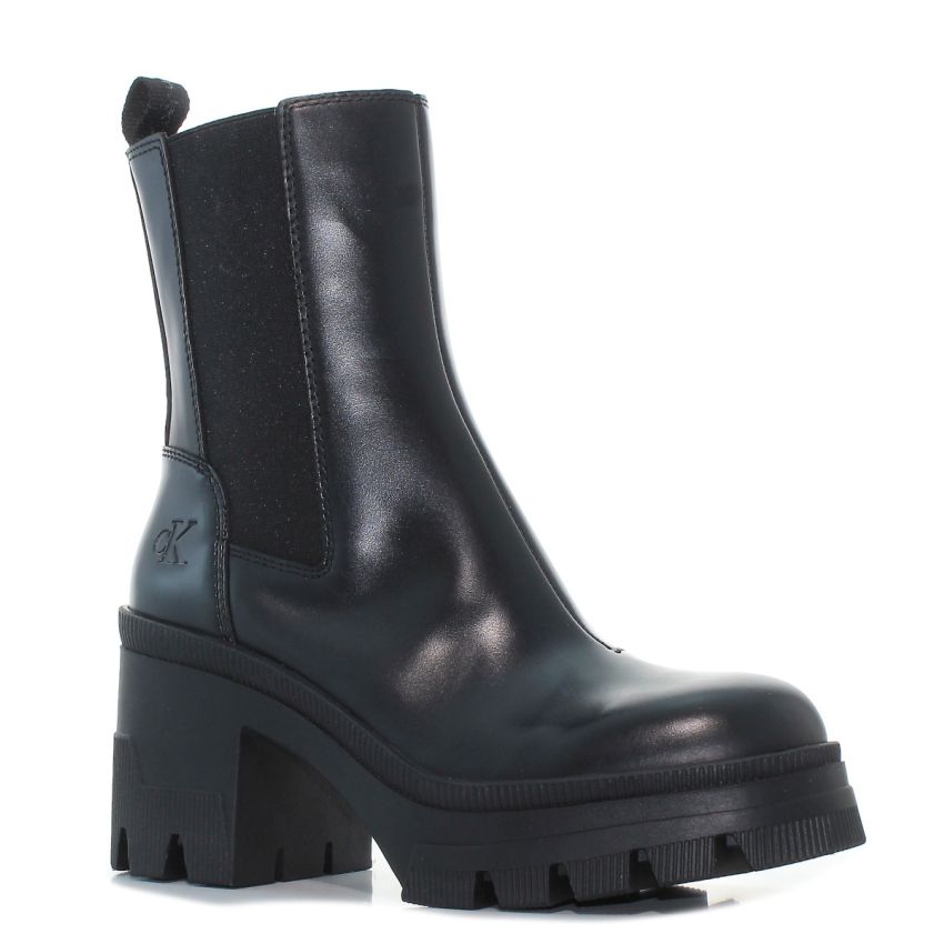 Calvin Klein Chunky Heeled Chelsea fekete női bokacsizma