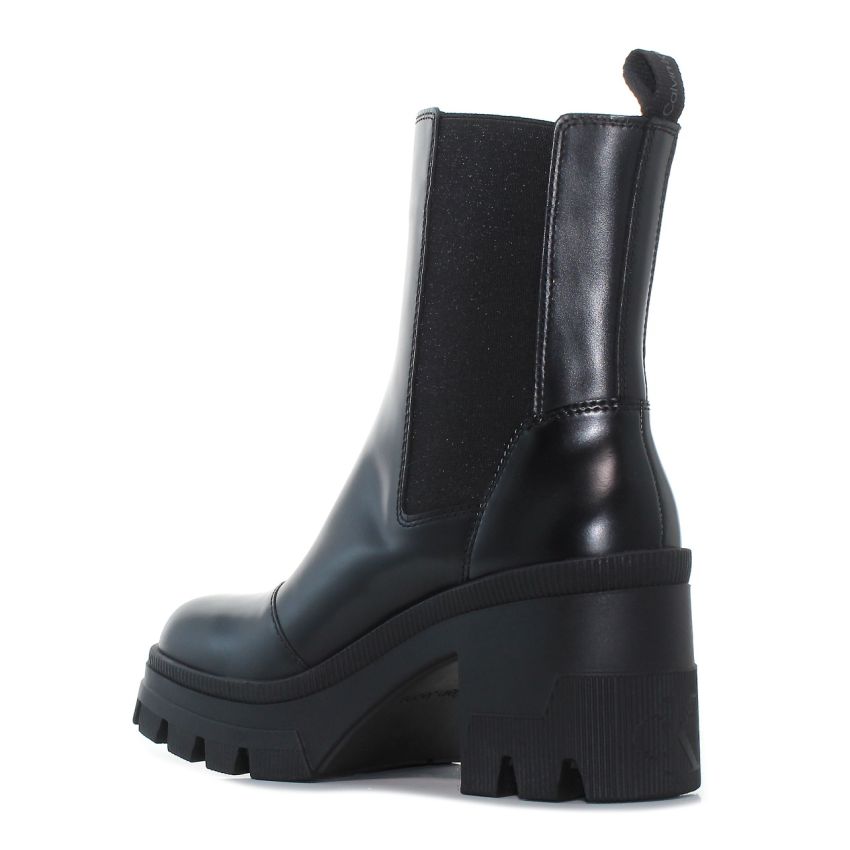 Calvin Klein Chunky Heeled Chelsea fekete női bokacsizma