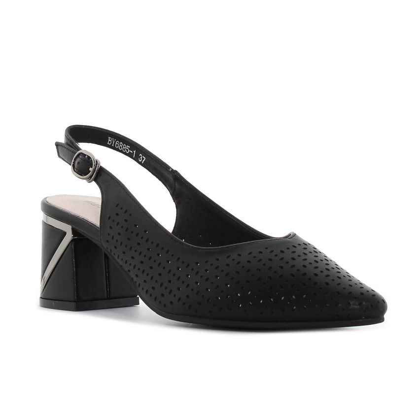 Yolera - Tina fekete női magassarkú -BY6885-1