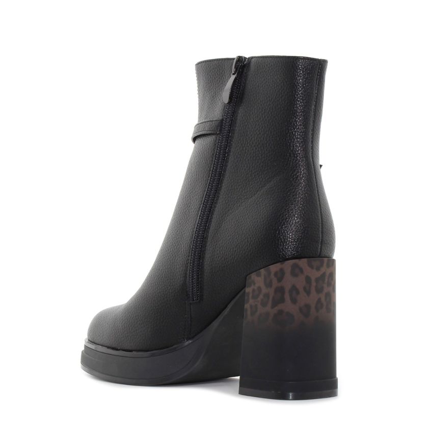 Yolera - Cheet fekete női bokacsizma -BY6904-2BL