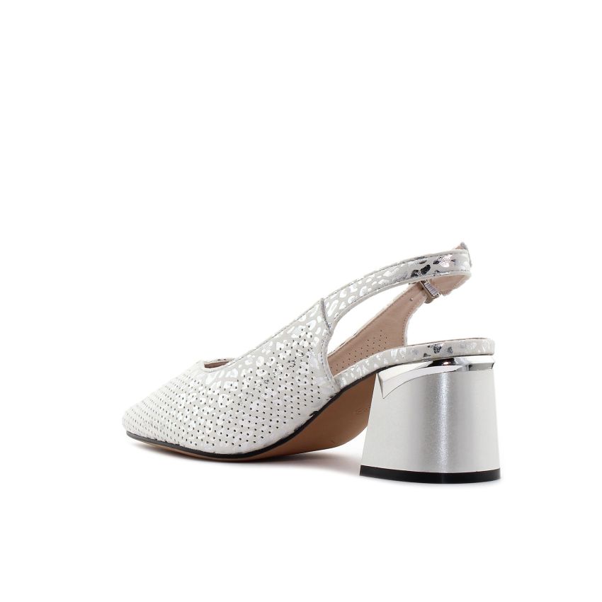 Yolera - Mia ezüst női magassarkú -BY6932-1
