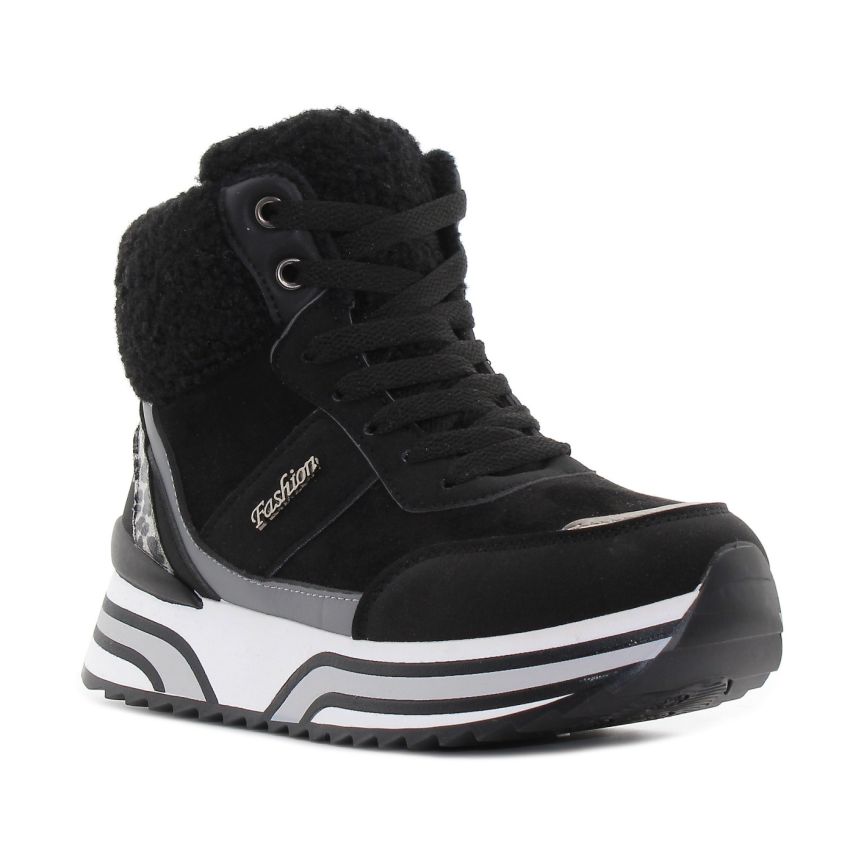 Yolera - Snow fekete női bakancs -EX5623-1BL