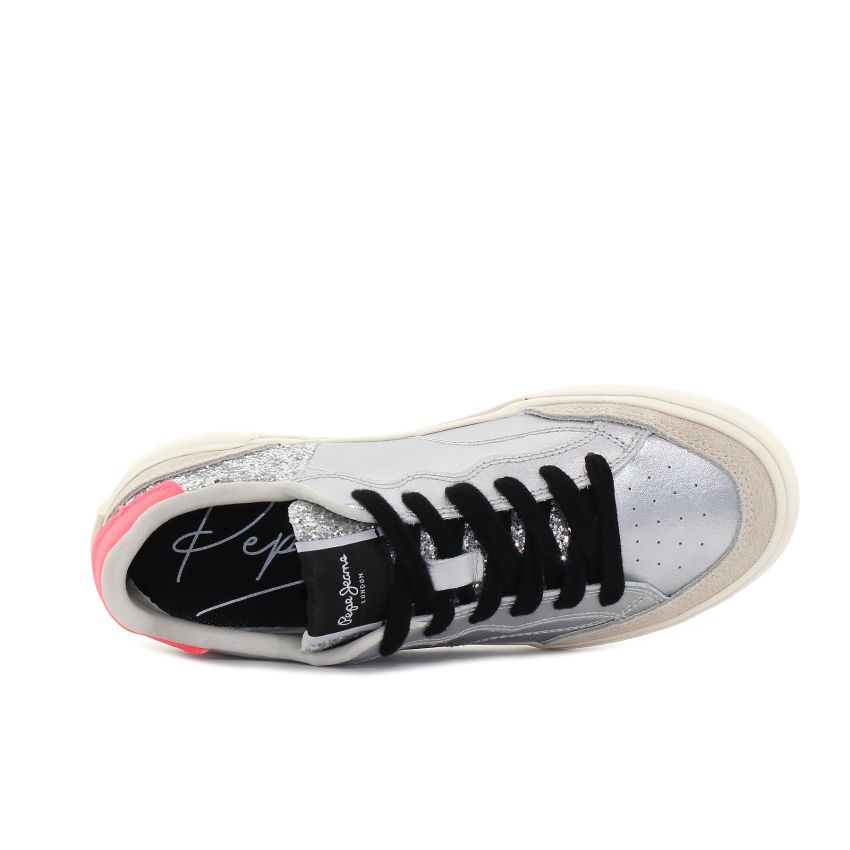 Pepe - Jeans Milan Glam ezüst női sneaker