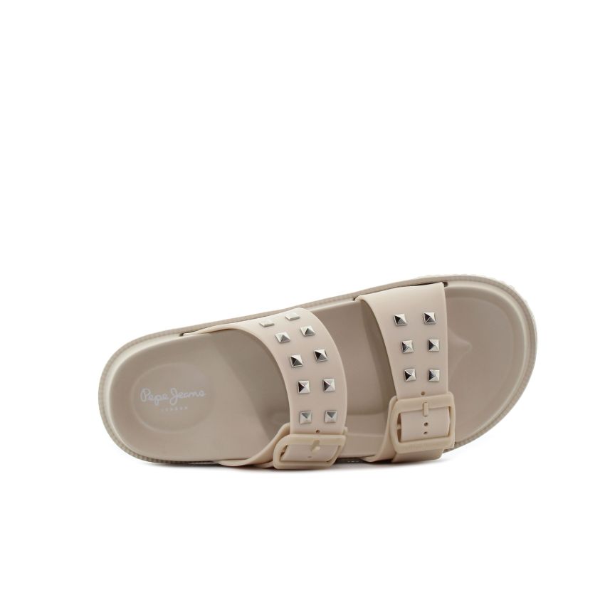 Pepe - Jeans Ocean Studs bézs női papucs