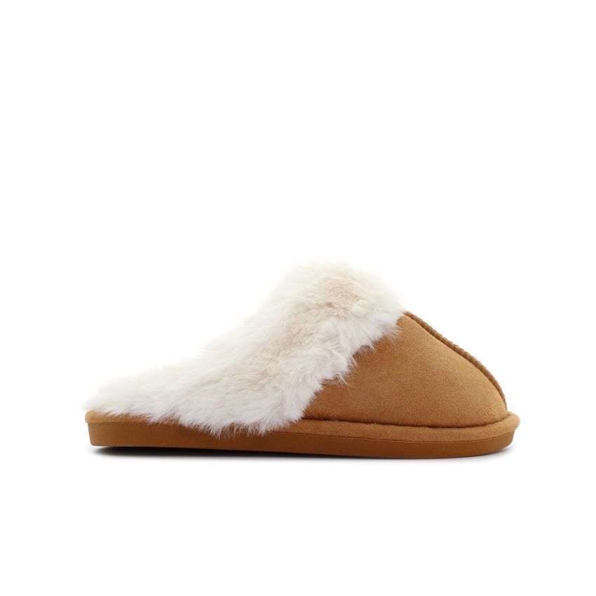 Wink - Ekli Warm barna női papucs