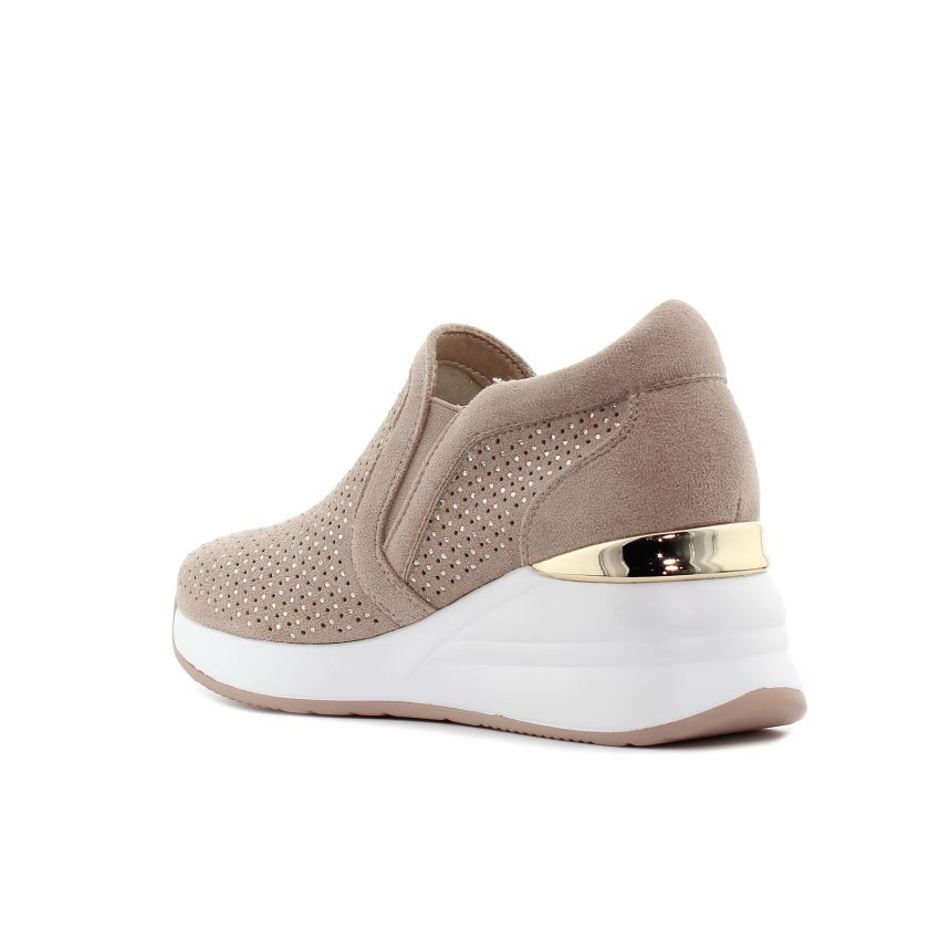 Yolera - Timie High bézs női bebújós cipő